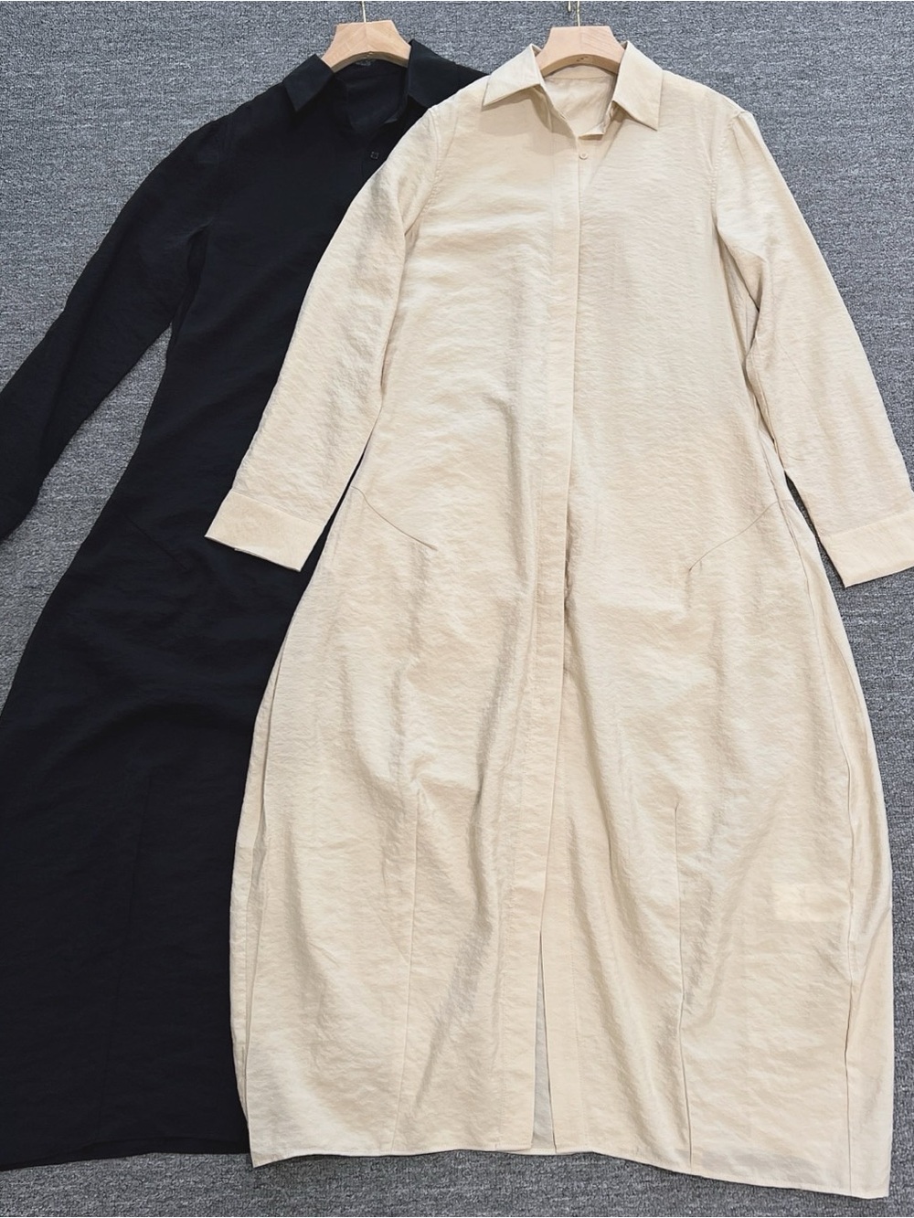 NWOT Toteme Beige Long Shirt Dress with Collar, Size 38 = M - Picture 6 of 10